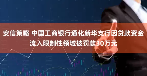 安信策略 中国工商银行通化新华支行因贷款资金流入限制性领域被罚款30万元